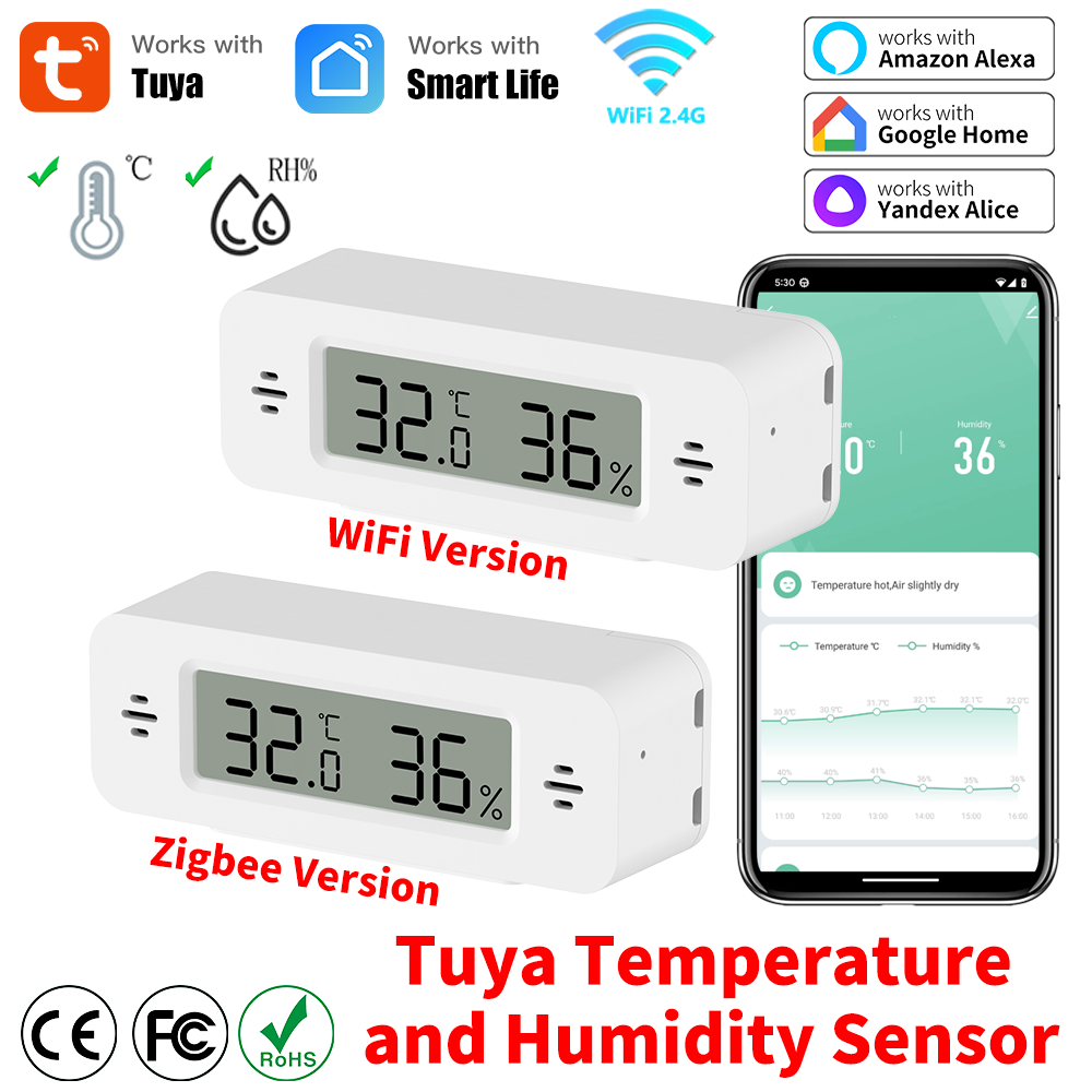 Digital Hygrometer Probe - Tuya WiFi/Zigbee Temperature Humidity Sensor Smart